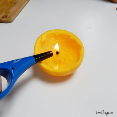 Light some homemade orange candles