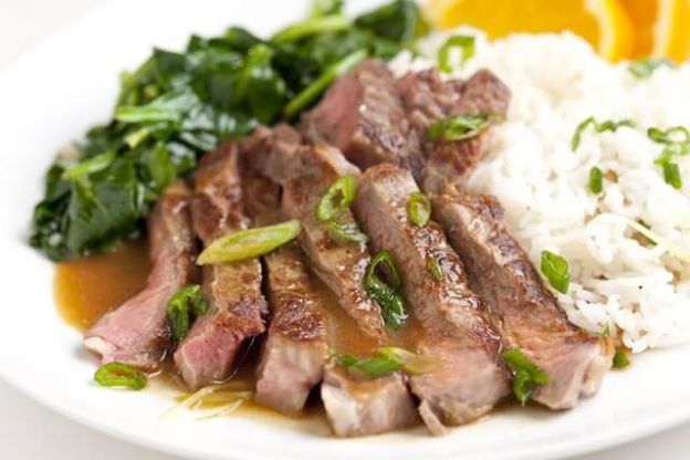 STEAK WITH ORANGE MISO SAUCE