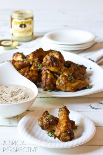 Oven Chicken Wings with Apple Onion Dip