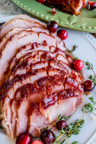 Oven-Roasted Cranberry Dijon Glazed Ham