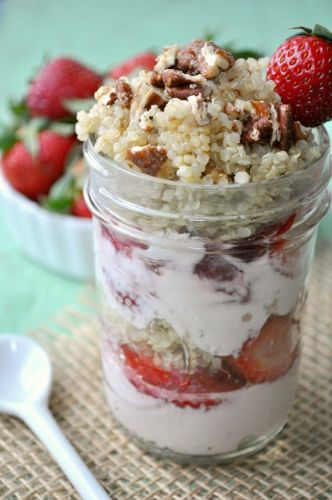 Overnight Strawberry Quinoa Parfait