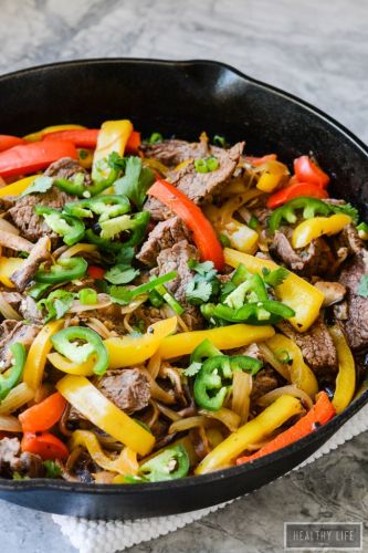 Paleo skillet beef fajitas