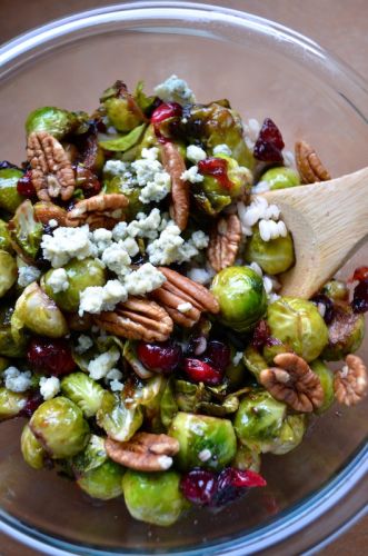 Brussels sprouts with cranberries and pecans
