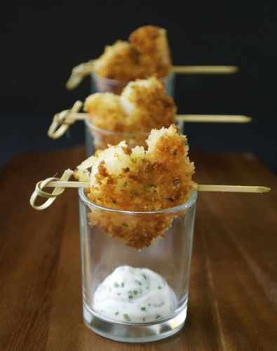 Panko crusted shrimp with chive aioli