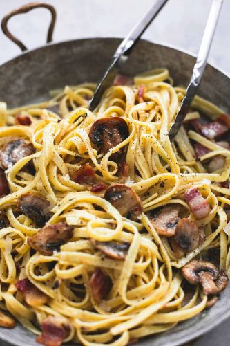 Pamesan Bacon Mushroom Fettuccine