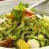 Pasta al fresco with fresh herb linguine, cherry tomatoes, corn and Mozzarella