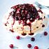 Pavlova with red wine cherry compote and mascarpone whipped cream