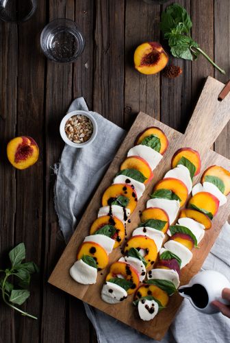 Summer peach Caprese salad