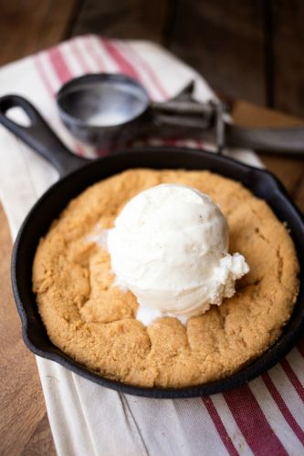 Peanut butter skillet cookie