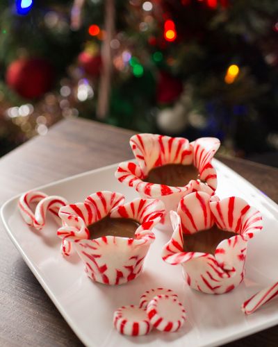 Serve drinks in DIY peppermint shot glasses