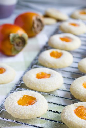 Persimmon thumbprint cookies