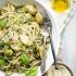 Potato Pesto Linguine With Roasted Brussels Sprouts