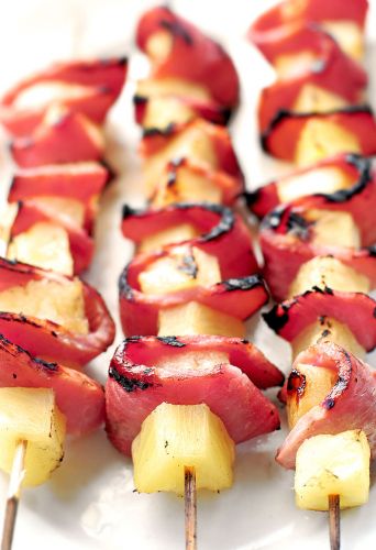 GRILLED PINEAPPLE HAM KABOBS RECIPE