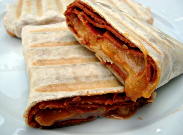 92. Grilled pizza burrito