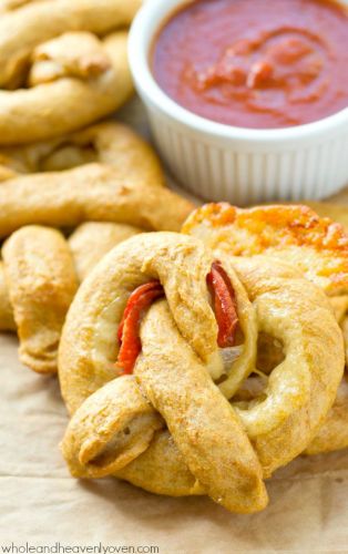 Pizza stuffed soft pretzels