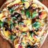 Nectarine pizza with fresh basil and reduced balsamic