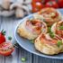 Mini puff pastry pizza wheels