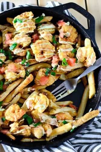 Shrimp po boy loaded fries