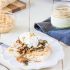 Poached eggs on Turkish toast with mushrooms, hummus and dukkah