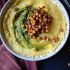 Goat Cheese Polenta with Basil Almond Pesto & Pan Fried Chickpeas