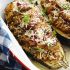 Pork stuff eggplant boats