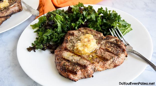 Grilled Pork Chops With Shallot Ghee