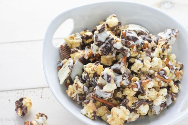 Potato chip pretzel caramel corn