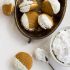 Pumpkin cookies with coconut cream and white chocolate