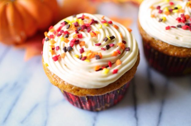 Pumpkin Spice Cupcakes with Caramel Frosting