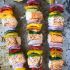 Rainbow salmon skewers