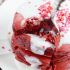 Red velvet pancakes and cream cheese frosting