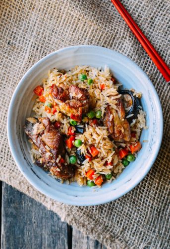 Rice Cooker Ribs and Rice