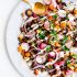 Roasted carrot lentil salad with tahini dressing