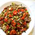 Roasted garlic and tomato lentil salad