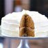 Almond coconut cake with rooibos honey scented cream