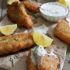 Rosemary Cornmeal Beer Battered Fish with Tangy Yogurt Remoulade