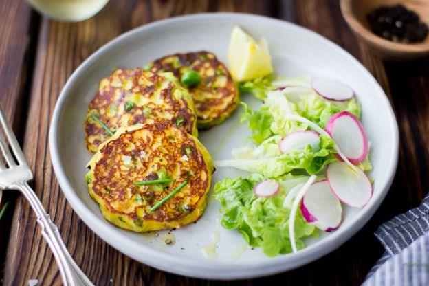 Saffron, Ricotta And Pea Pancakes