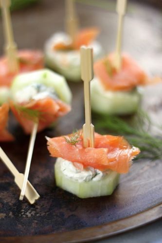 Smoked salmon cream cheese cucumber bites