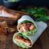 Salmon, guacamole and bacon wraps