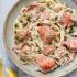 Salmon Pasta with a Creamy Garlic Sauce