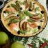 Salmon quiche with pears and Camembert