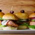 Salmon sliders with yogurt-cucumber-dill sauce