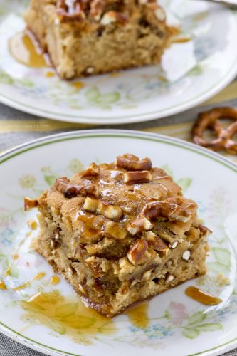 Salted caramel pretzel blondies