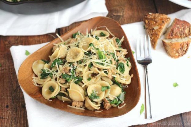 Orecchiette with sausage and spinach