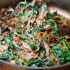 Sauteed spinach and mushrooms with caramelized onions