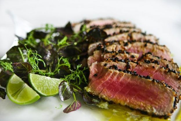 Sesame Seared Tuna with Lime Ginger Vinaigrette