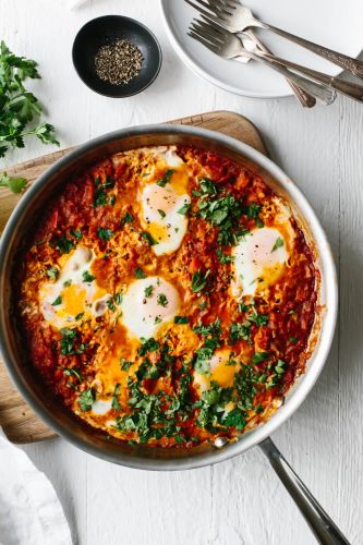 Poach Eggs in Tomato Sauce