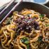 Stir-fried Shanghai noodles with ground pork and napa cabbage