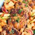 Sheet Pan Honey Glazed Pork Chops with Sweet Potatoes & Apples