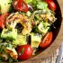 Shrimp and avocado taco salad